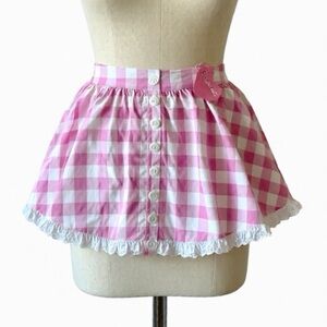 (NWT) Dolls Kill |Sugar Thrillz Pink Gingham Ruffle Skirt | Cottagecore Coquette